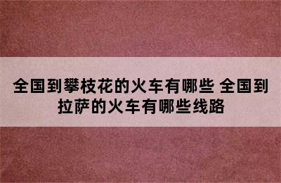 全国到攀枝花的火车有哪些 全国到拉萨的火车有哪些线路